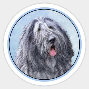 Bergamasco Sheepdog Painting - Cute Original Dog Art Sticker